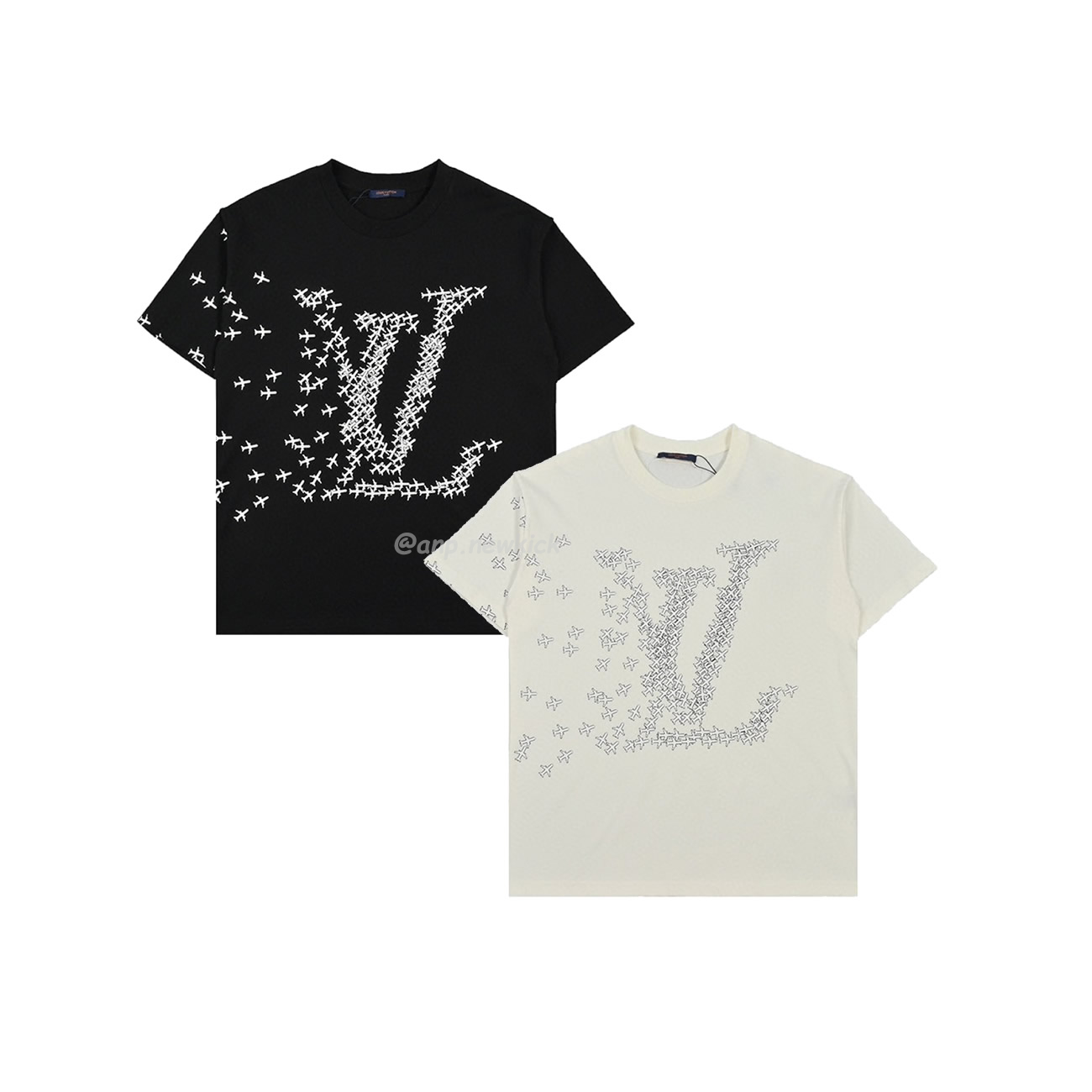 Louis Vuitton 20ss Small Aircraft Logo Printing Short Sleeved T Shirt (1) - www.newkick.org