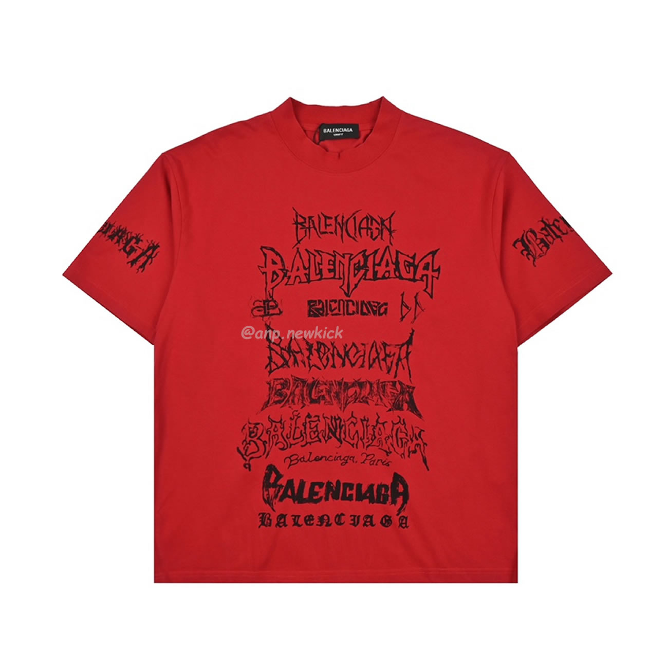 Balenciaga 24ss Gothic Printed Short Sleeves T Shirt (7) - www.newkick.org