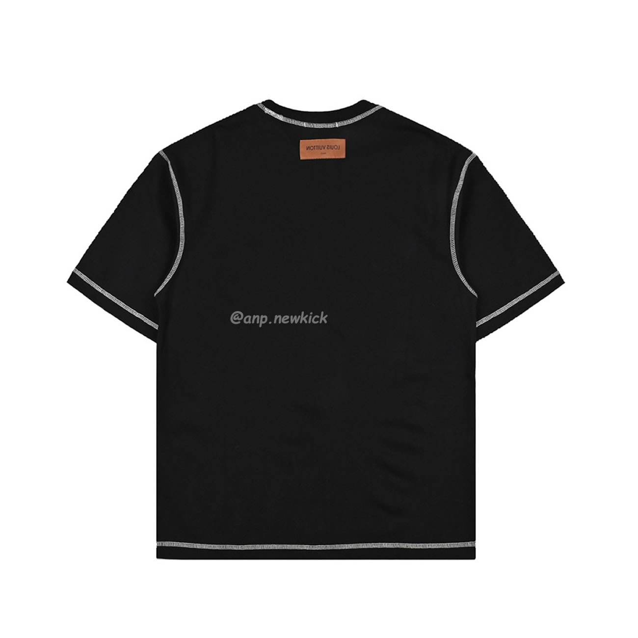 Louis Vuitton 24ss Stitching Cursive Embroidery Letters, Short Sleeves T Shirt (3) - www.newkick.vip