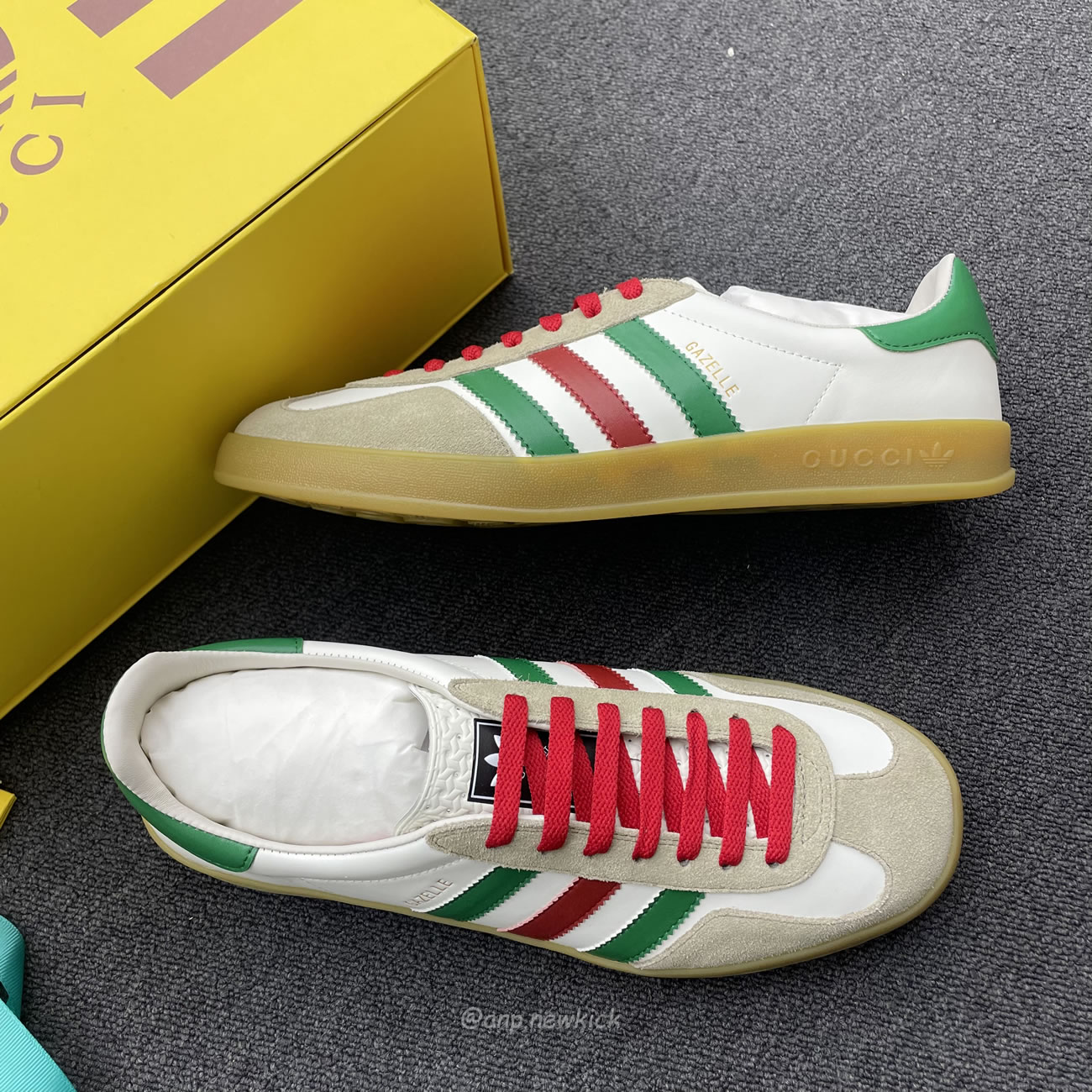 Adidas X Gucci Gazelle White Green Red 726487 Aaa43 9547 (5) - www.newkick.vip Adidas X Gucci Gazelle White Green Red 726487 Aaa43 9547 (5) - www.newkick.vip