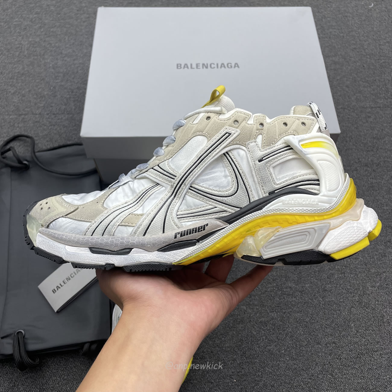 Balenciaga Runner Nylon Grey White Yellow Womens 772774 W3rny 9170 (3) - www.newkick.vip Balenciaga Runner Nylon Grey White Yellow Womens 772774 W3rny 9170 (3) - www.newkick.vip