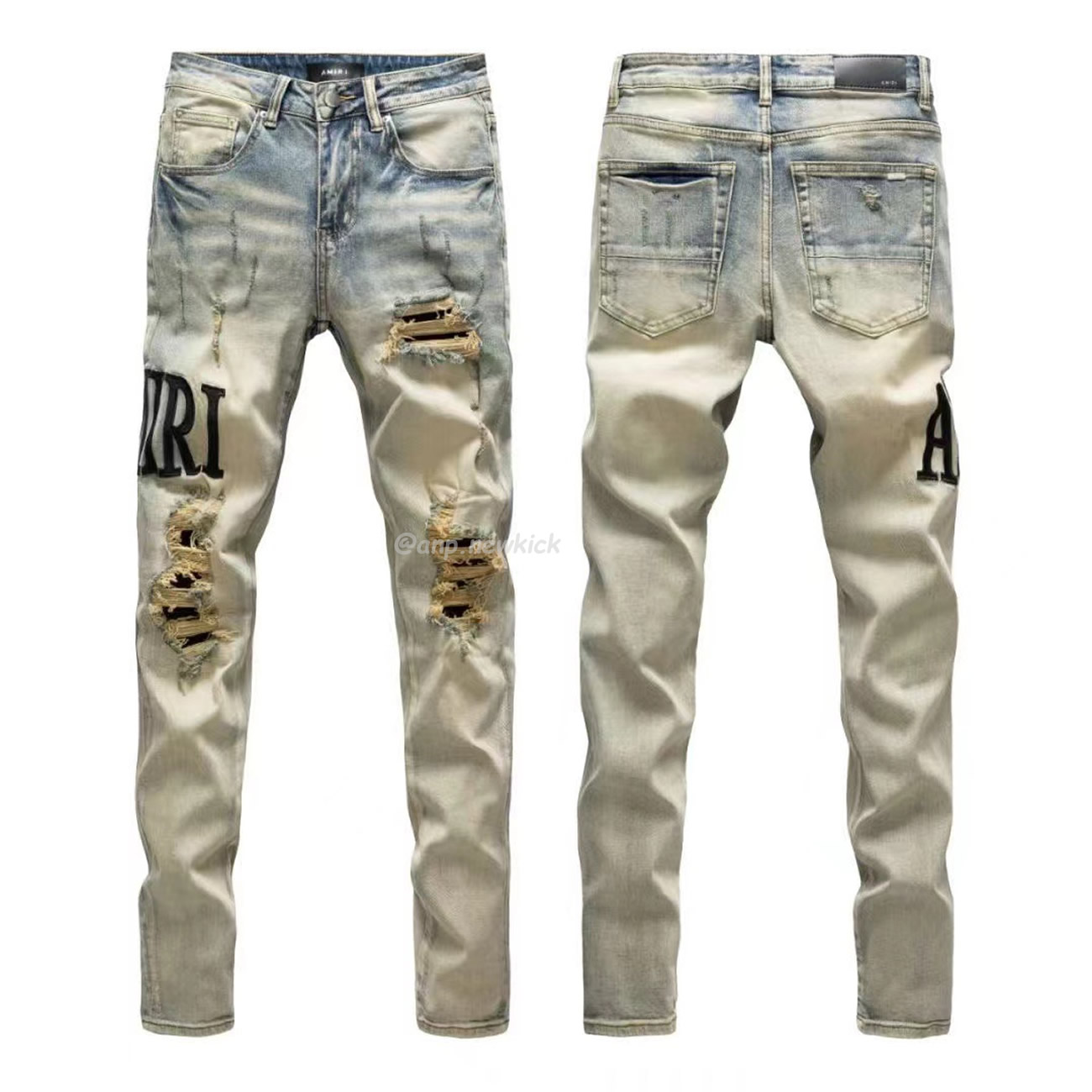Amiri Jeans Men Letters Trousers Repair Low Rise Skinny (1) - www.newkick.org Amiri Jeans Men Letters Trousers Repair Low Rise Skinny (1) - www.newkick.org