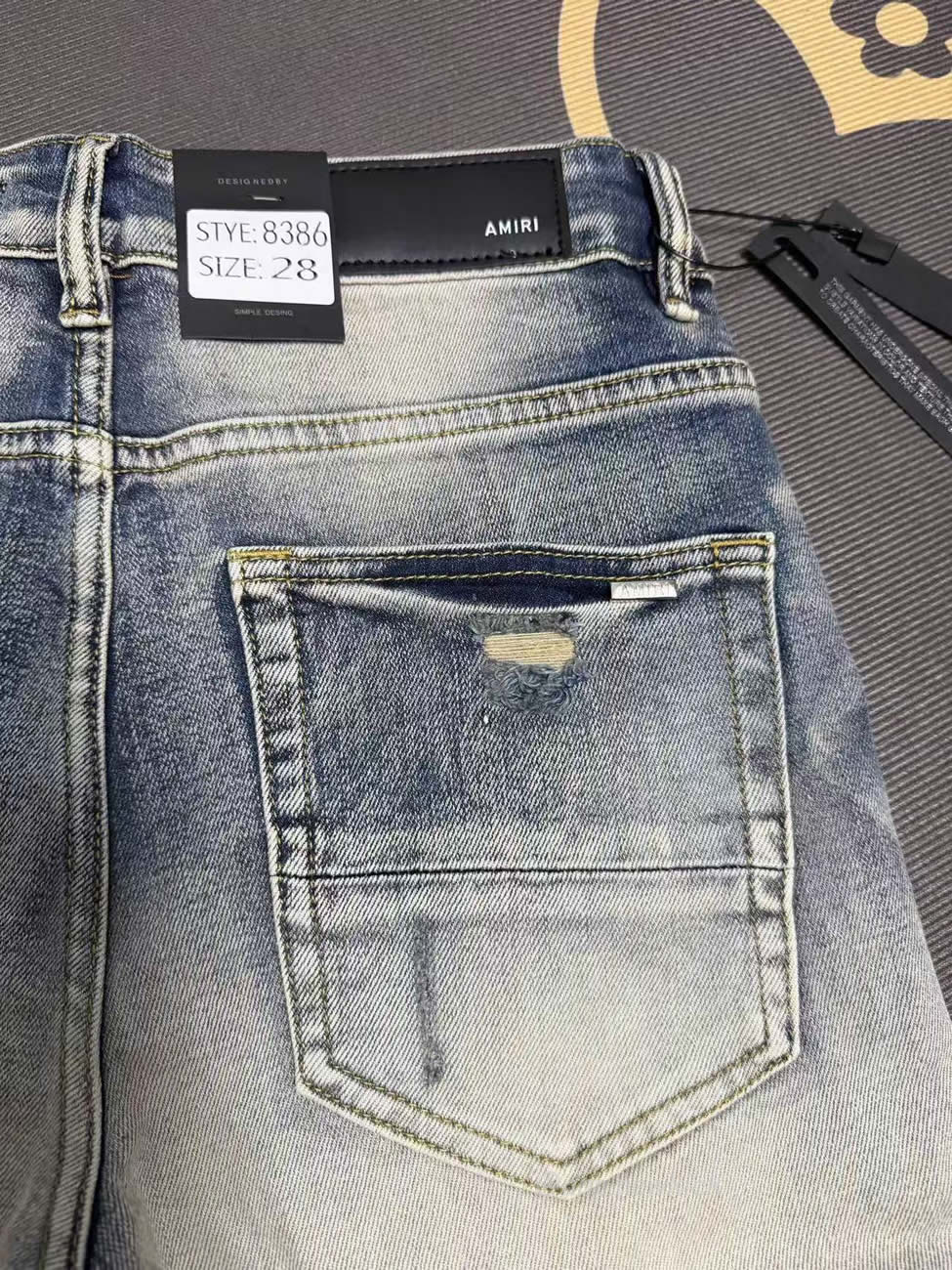 Amiri Jeans Men Letters Trousers Repair Low Rise Skinny (11) - www.newkick.org Amiri Jeans Men Letters Trousers Repair Low Rise Skinny (11) - www.newkick.org