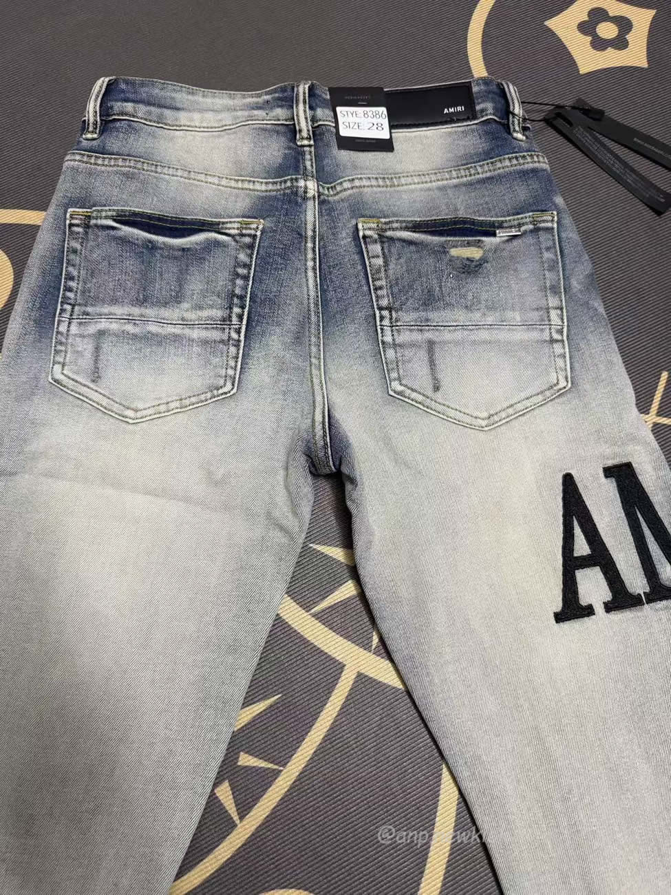Amiri Jeans Men Letters Trousers Repair Low Rise Skinny (5) - www.newkick.org Amiri Jeans Men Letters Trousers Repair Low Rise Skinny (5) - www.newkick.org
