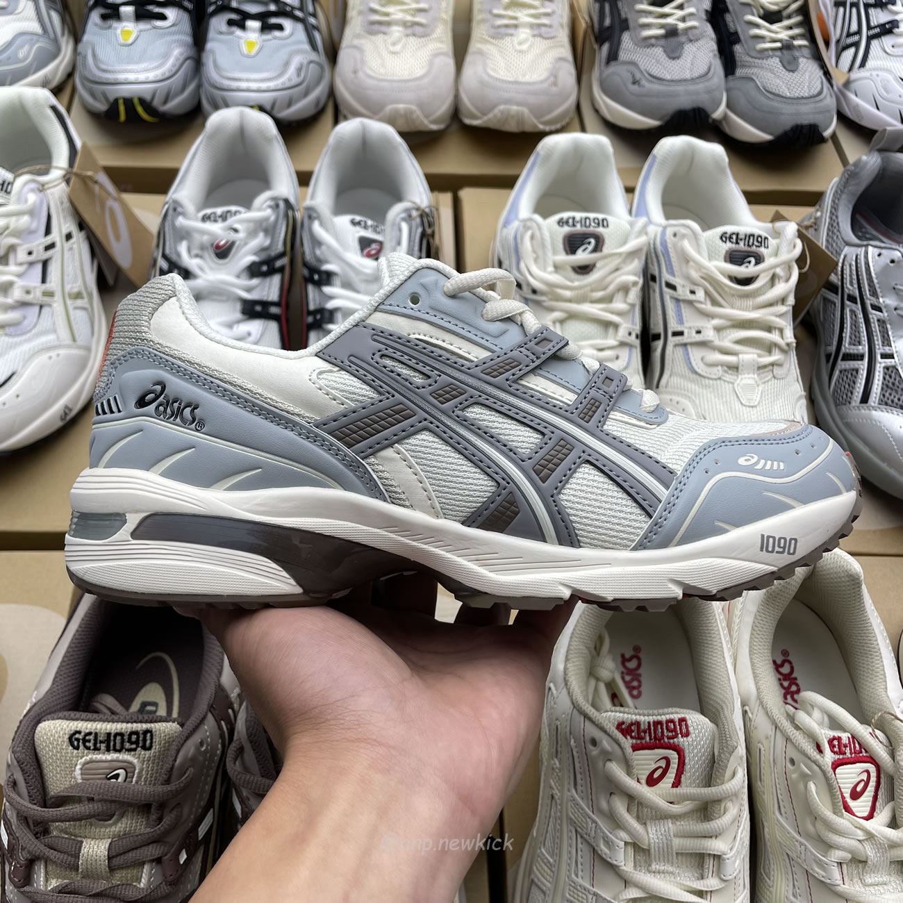 Asics Gel 1090 Grey Beige Birch French Blue White Sage Silver Cream Brown Silver Cream Gray Blue (15) - www.newkick.vip Asics Gel 1090 Grey Beige Birch French Blue White Sage Silver Cream Brown Silver Cream Gray Blue (15) - www.newkick.vip