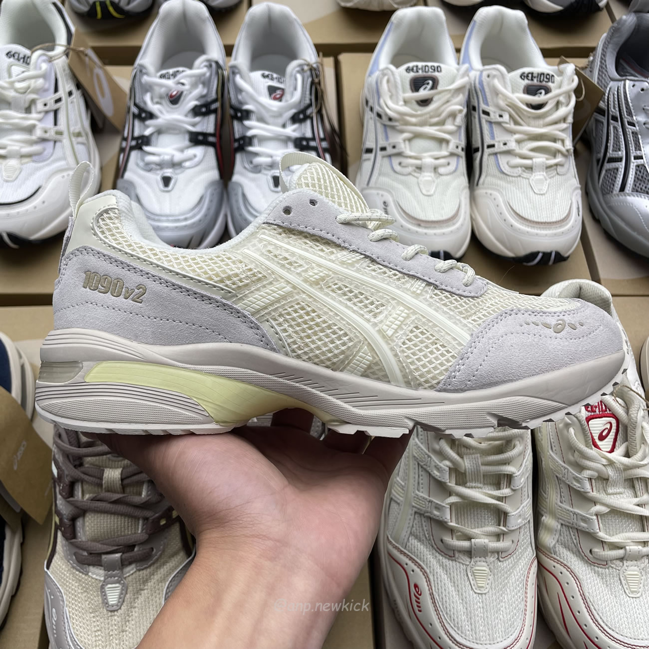 Asics Gel 1090 Grey Beige Birch French Blue White Sage Silver Cream Brown Silver Cream Gray Blue (8) - www.newkick.vip Asics Gel 1090 Grey Beige Birch French Blue White Sage Silver Cream Brown Silver Cream Gray Blue (8) - www.newkick.vip