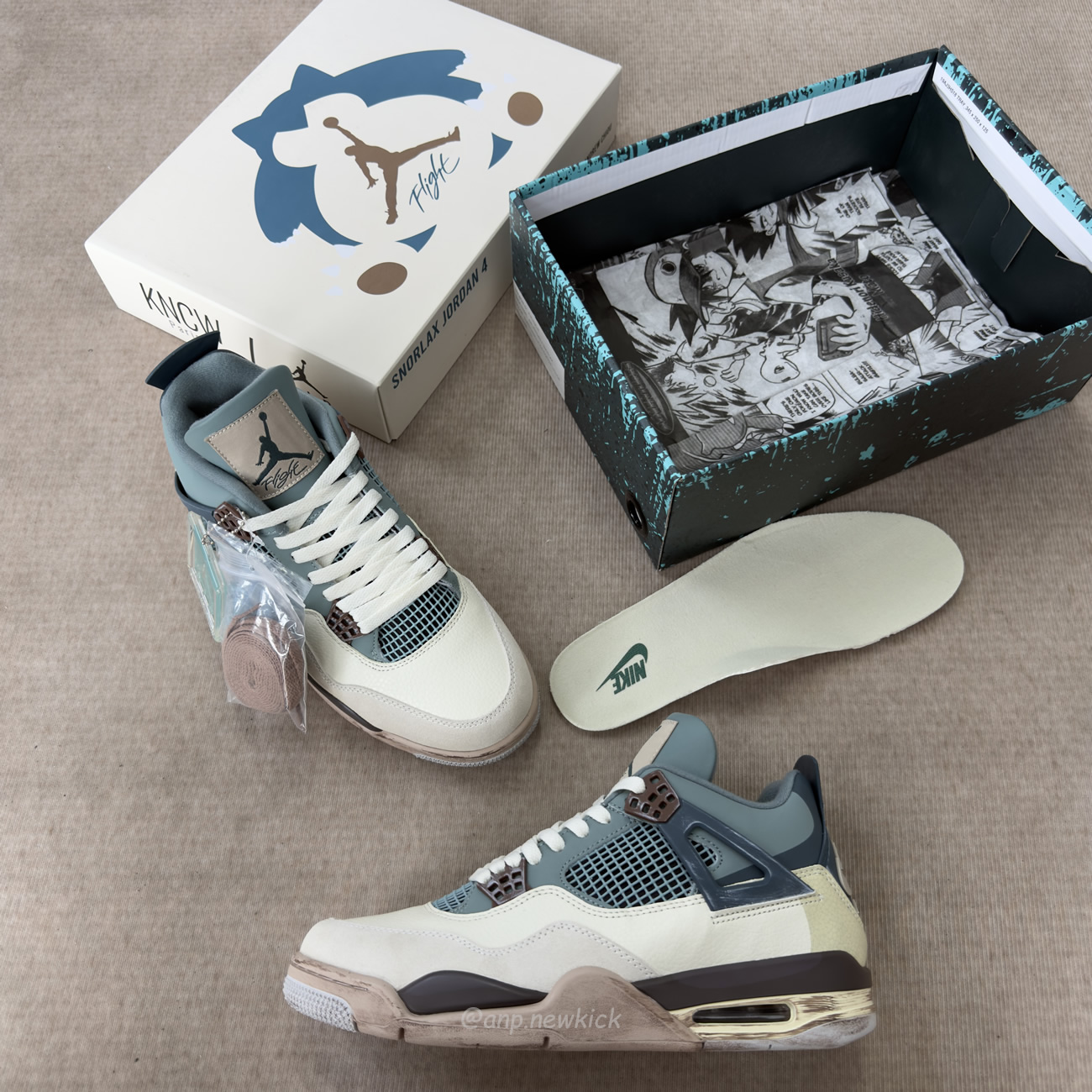 Air Jordan 4 Retro X Andrew Chiou Snorlax Custom (6) - www.newkick.org
