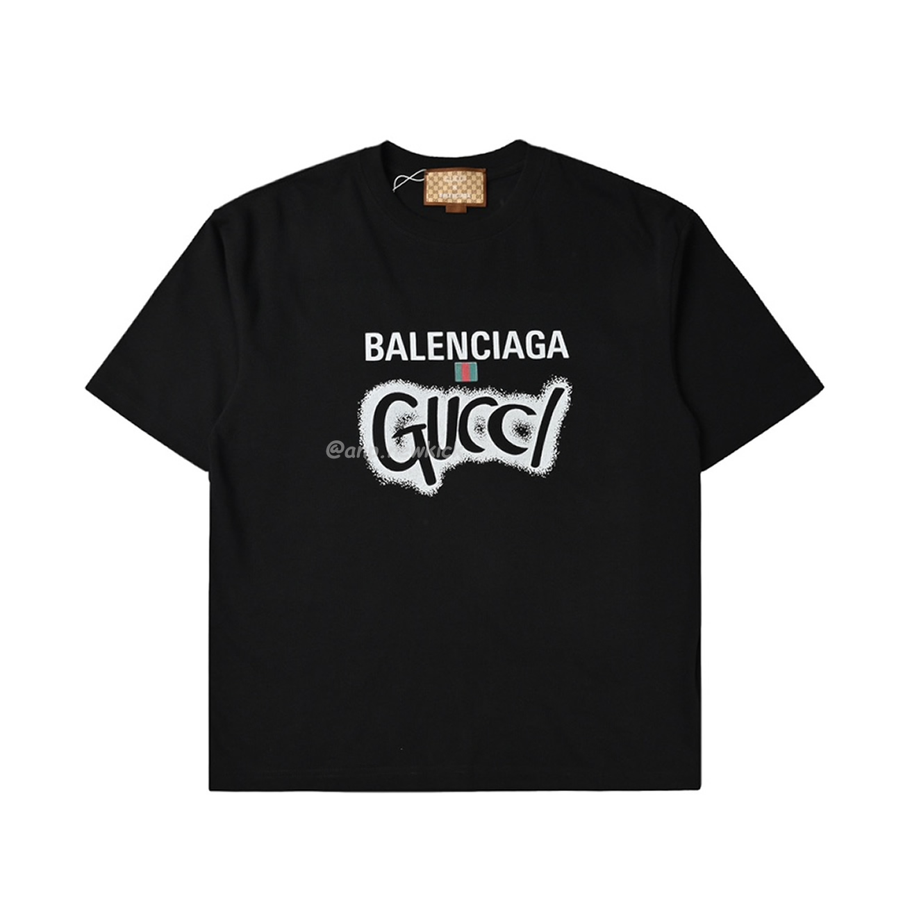 Balenciaga X Gucci Co Branded Double B Letter Printed Logo Printed Short Sleeved T Shirt (4) - www.newkick.org