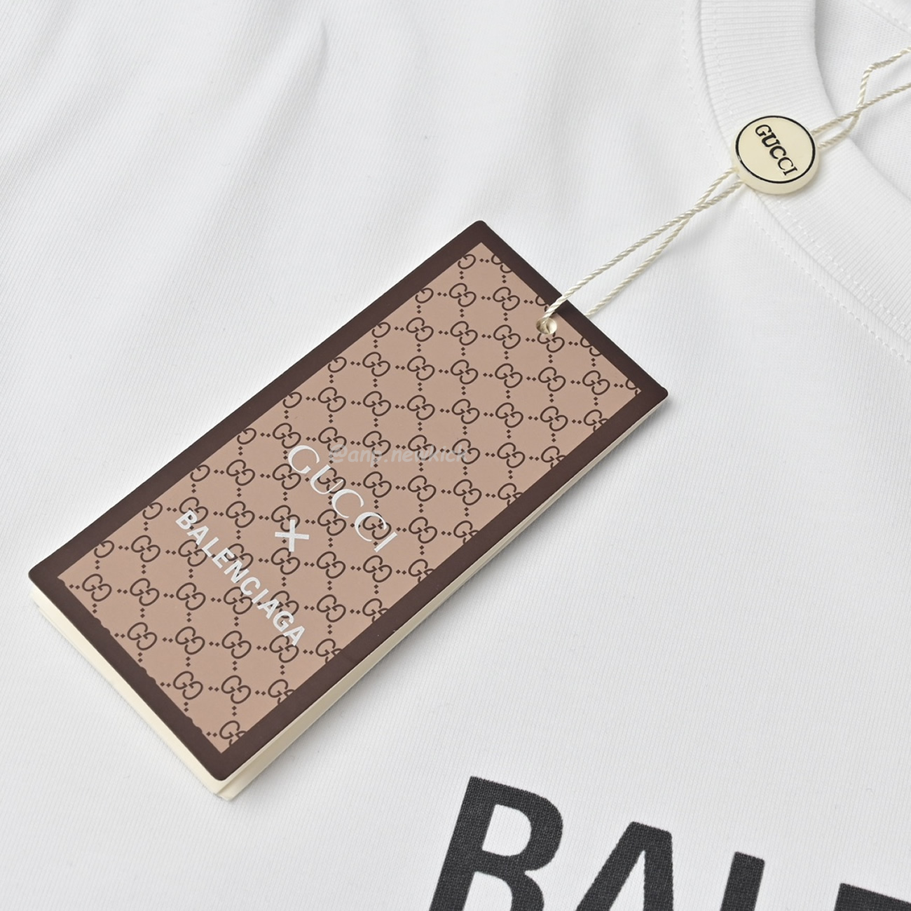 Balenciaga X Gucci Co Branded Double B Letter Printed Logo Printed Short Sleeved T Shirt (8) - www.newkick.org