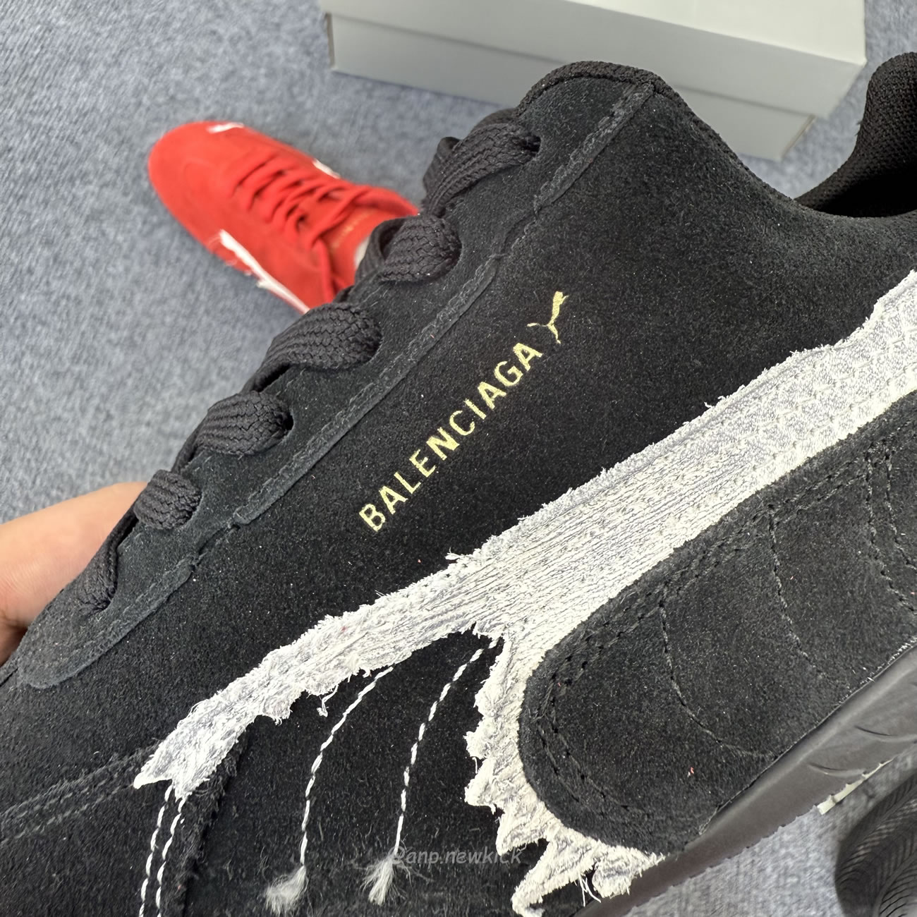 Balenciaga X Puma Ultrasoft Speedcat Sneakers Red White Black (10) - www.newkick.org Balenciaga X Puma Ultrasoft Speedcat Sneakers Red White Black (10) - www.newkick.org