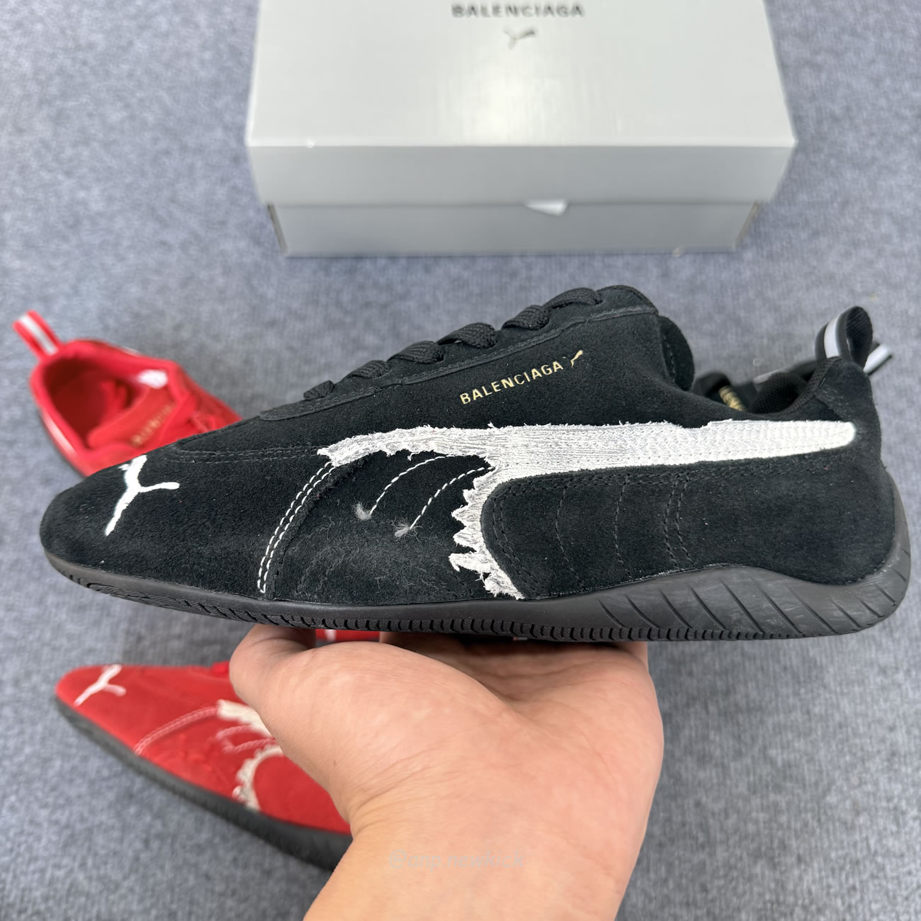 Balenciaga X Puma Ultrasoft Speedcat Sneakers Red White Black (5) - www.newkick.org Balenciaga X Puma Ultrasoft Speedcat Sneakers Red White Black (5) - www.newkick.org