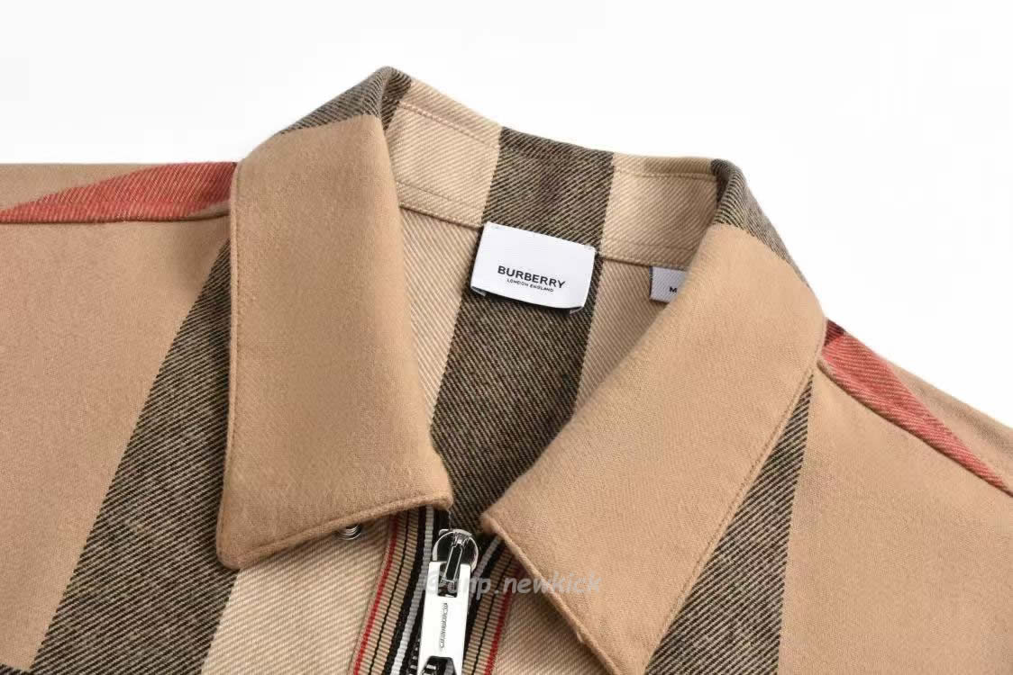 Burberry Check Wool Cotton Zip Front Shirt (7) - www.newkick.org