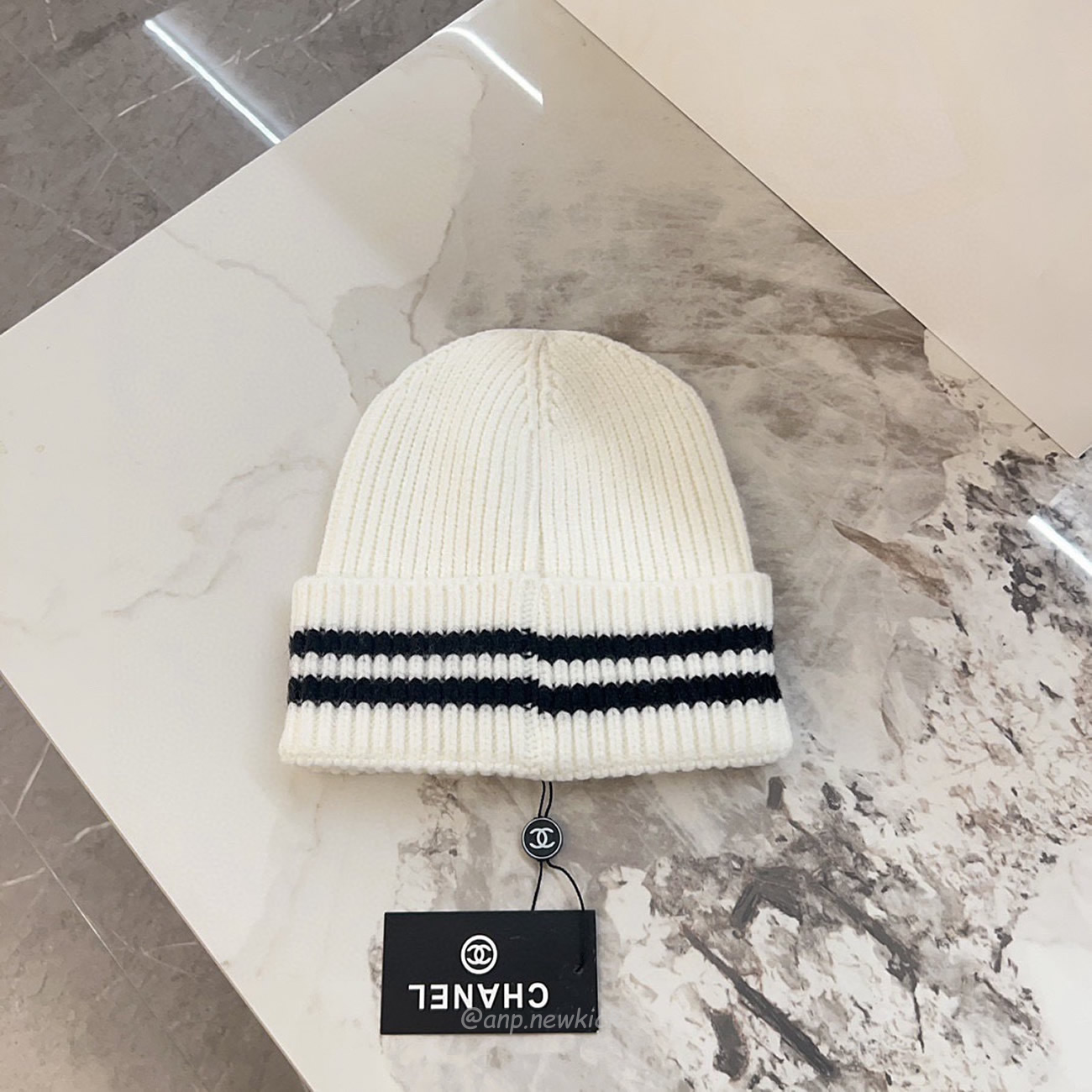 Chanel Knitted Cold Hat White Black Gray Brown (11) - www.newkick.org