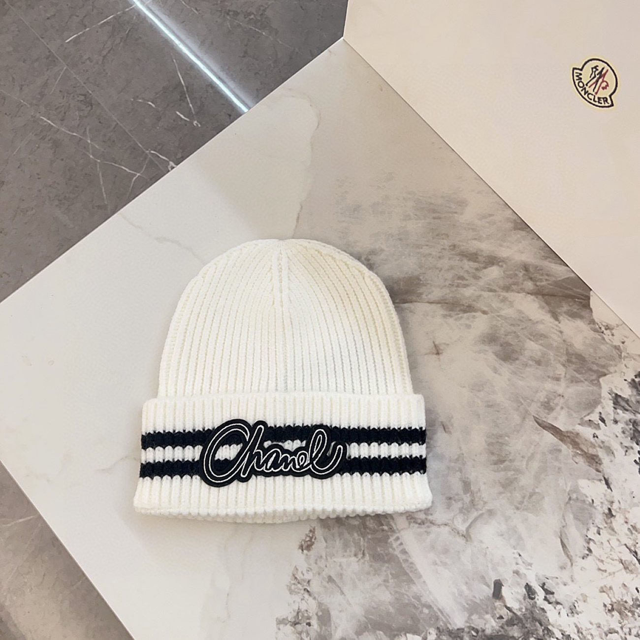 Chanel Knitted Cold Hat White Black Gray Brown (13) - www.newkick.org