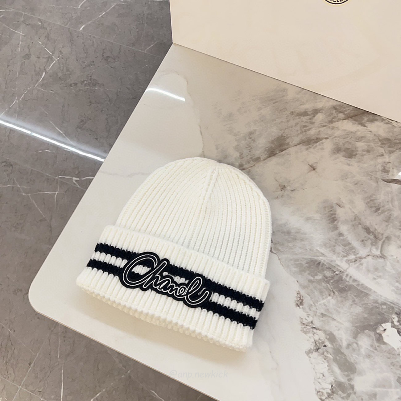Chanel Knitted Cold Hat White Black Gray Brown (7) - www.newkick.org