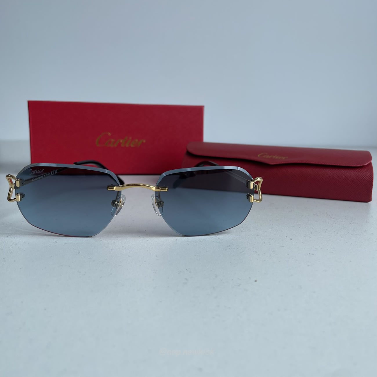 Cartier Ct0468s 58 Blue Gold Sunglasses (3) - www.newkick.org