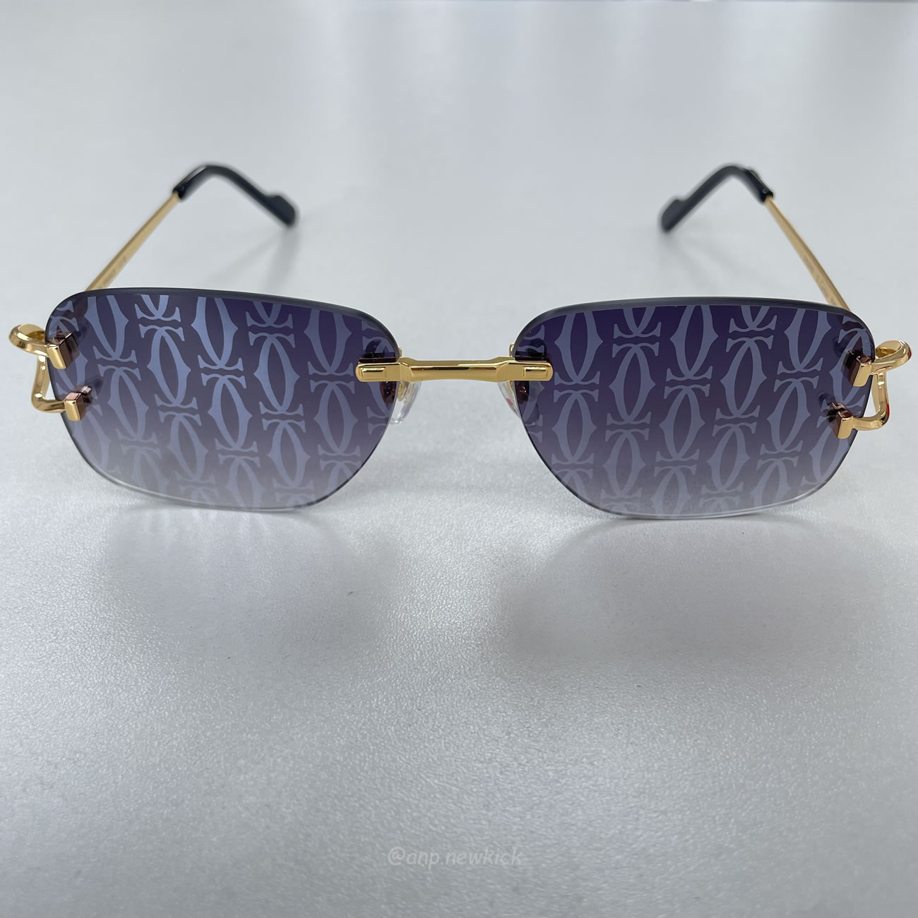 Cartier Eyewear Rimless Rectangle Frame Sunglasses (5) - www.newkick.org