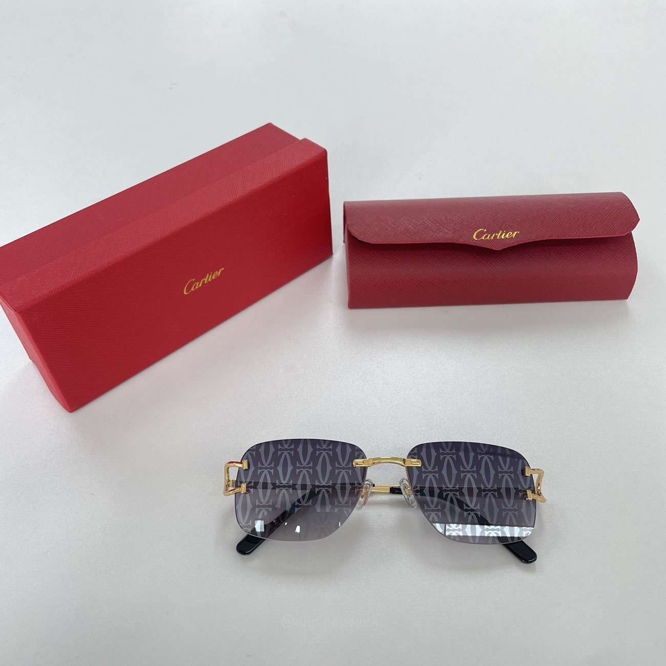 Cartier Eyewear Rimless Rectangle Frame Sunglasses (8) - www.newkick.org