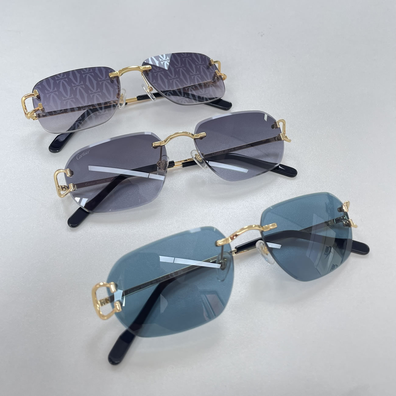 Cartier Eyewear Rimless Rectangle Frame Sunglasses (9) - www.newkick.org