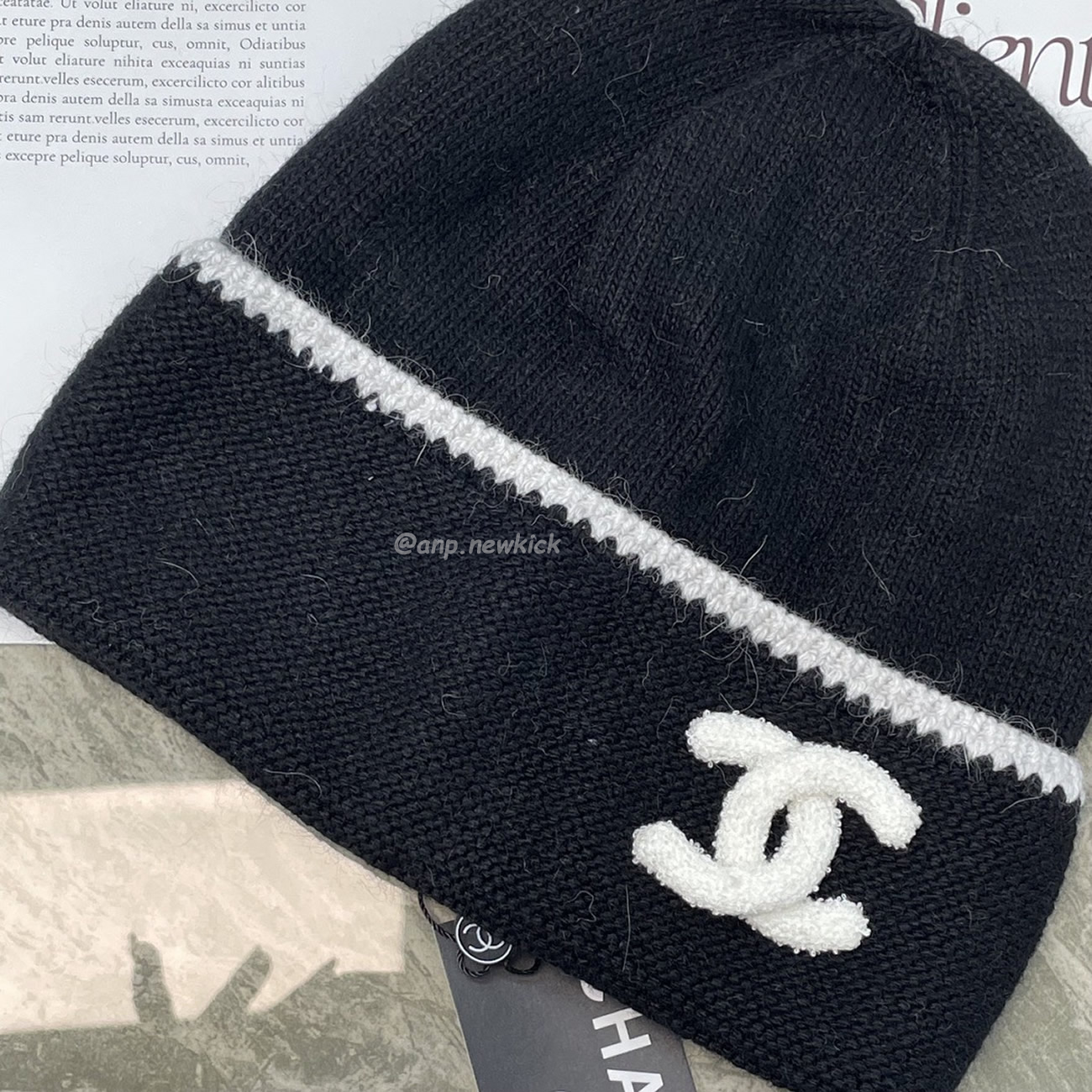 Chanel Cc Logo Black Beanie Hat (6) - www.newkick.org