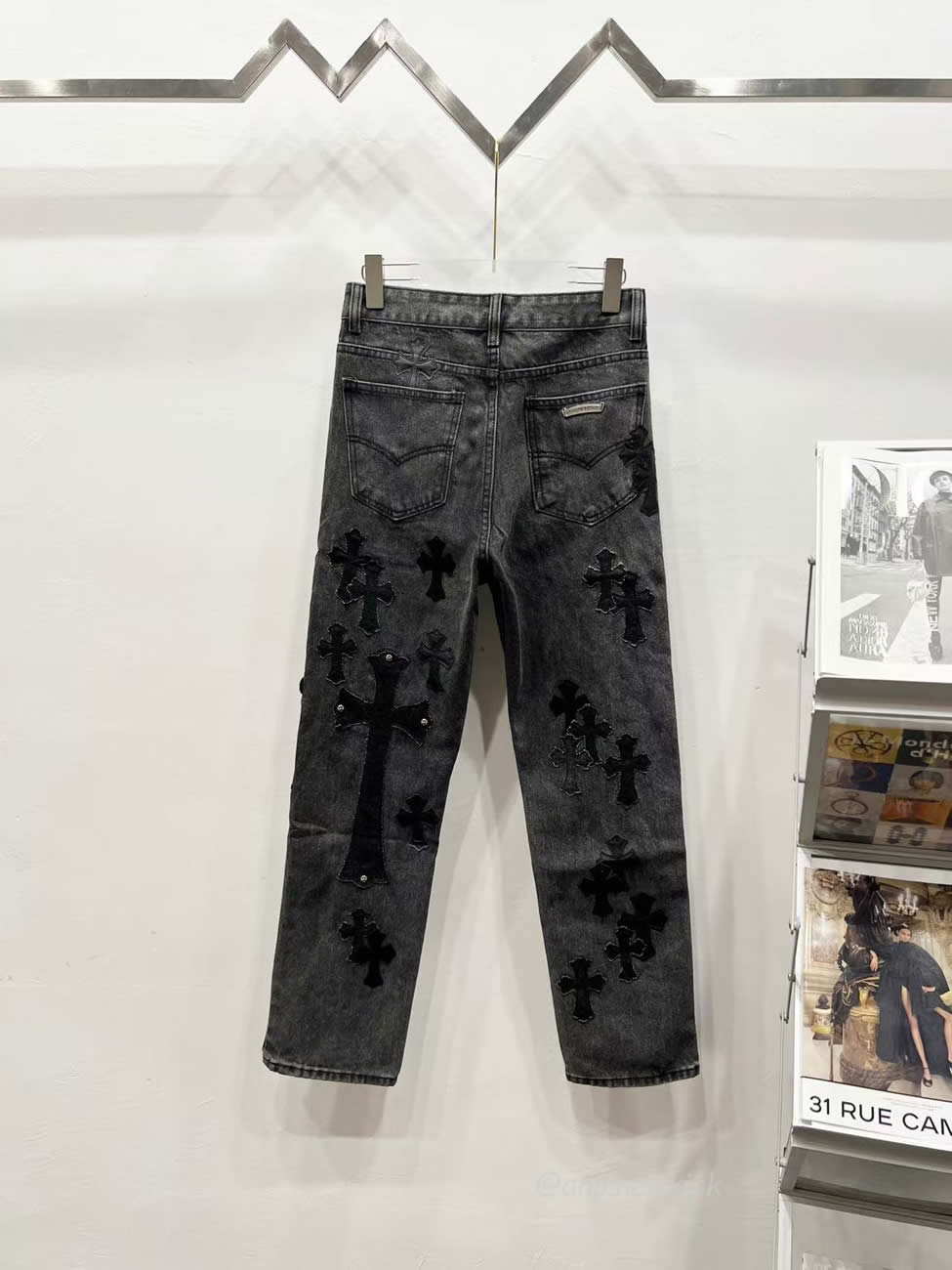 Chrome Hearts Black Grey Silver Cross Patch Jeans (10) - www.newkick.org Chrome Hearts Black Grey Silver Cross Patch Jeans (10) - www.newkick.org