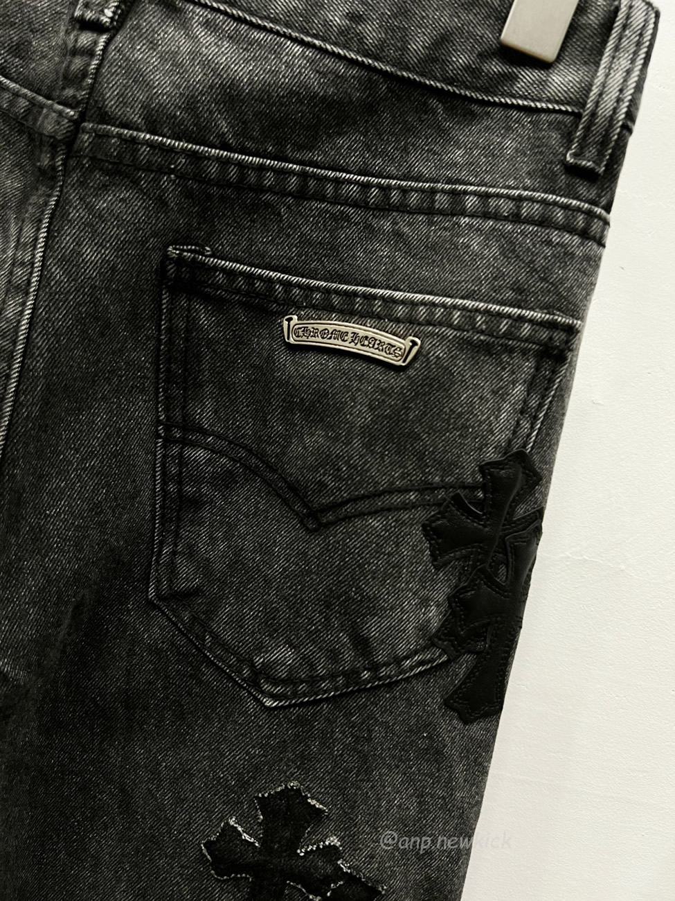 Chrome Hearts Black Grey Silver Cross Patch Jeans (3) - www.newkick.org Chrome Hearts Black Grey Silver Cross Patch Jeans (3) - www.newkick.org