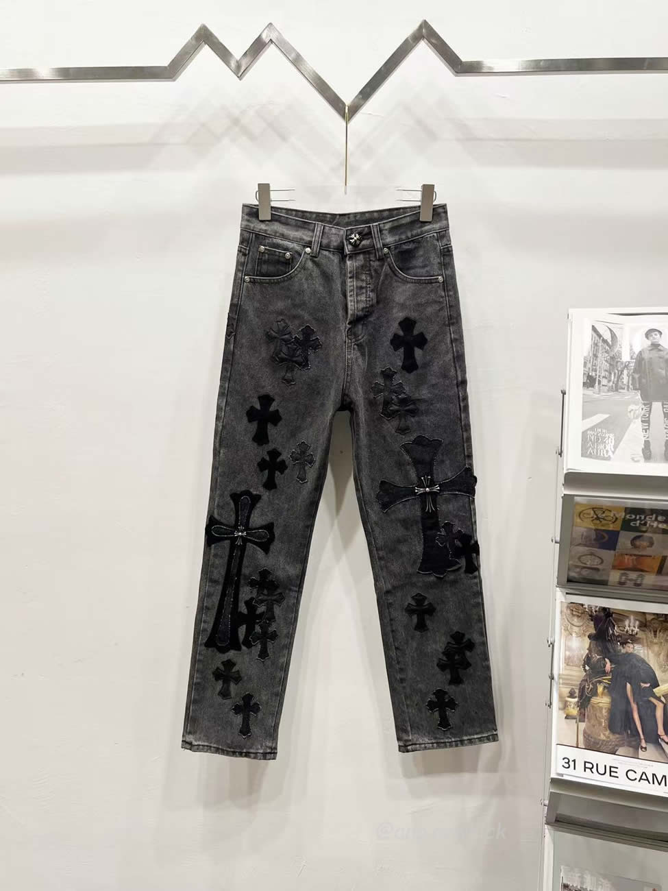 Chrome Hearts Black Grey Silver Cross Patch Jeans (9) - www.newkick.org Chrome Hearts Black Grey Silver Cross Patch Jeans (9) - www.newkick.org
