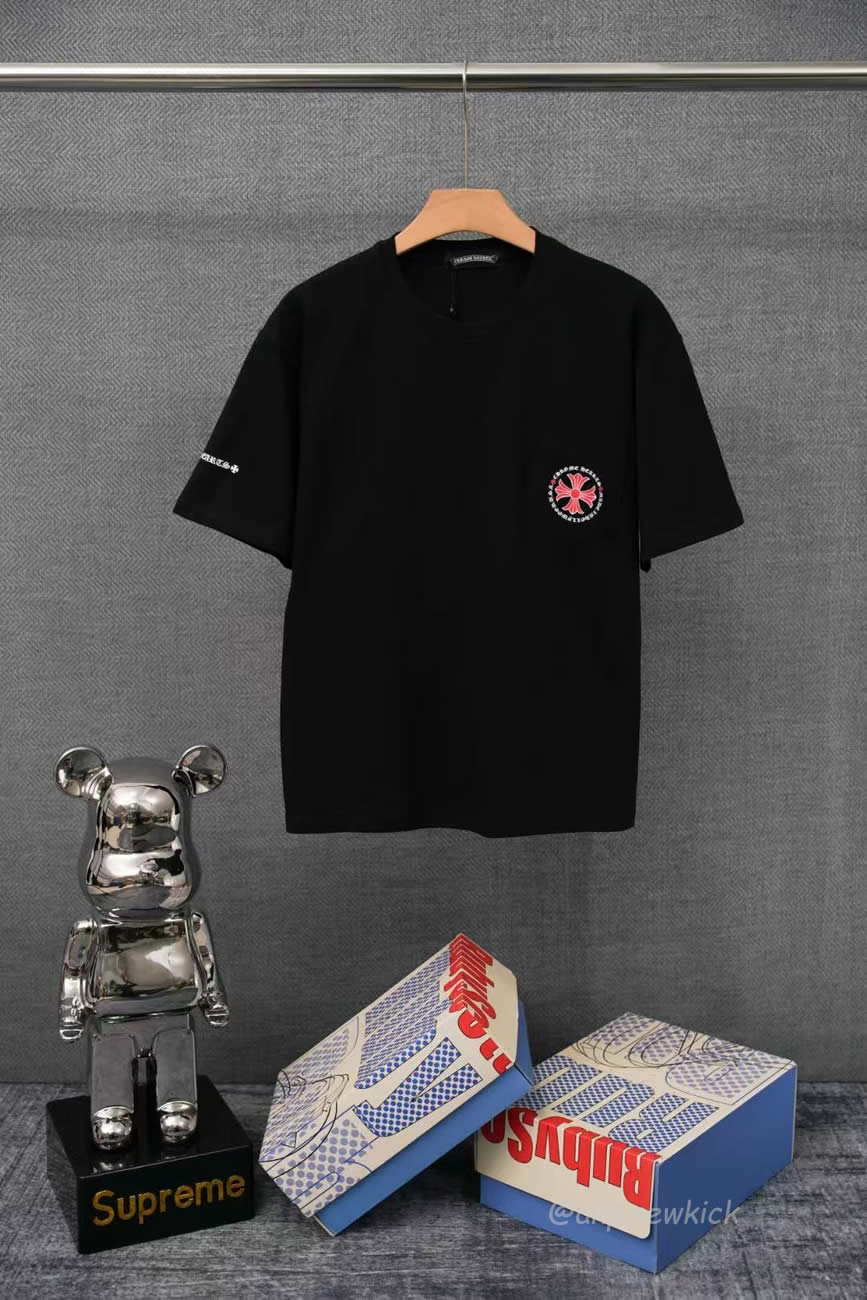 Chrome Hearts Made In Hollywood Plus Cross Black Red T Shirt (4) - www.newkick.org