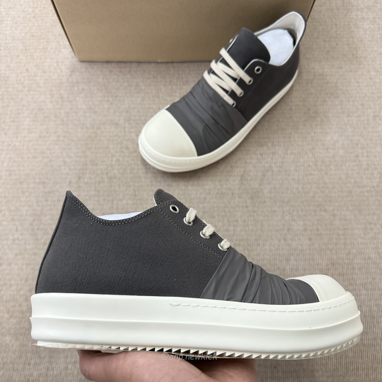 Rick Owens Drkshdw Hustler Low Dark Dust Denim Du01e3814 Donp 783411 (5) - www.newkick.org Rick Owens Drkshdw Hustler Low Dark Dust Denim Du01e3814 Donp 783411 (5) - www.newkick.org