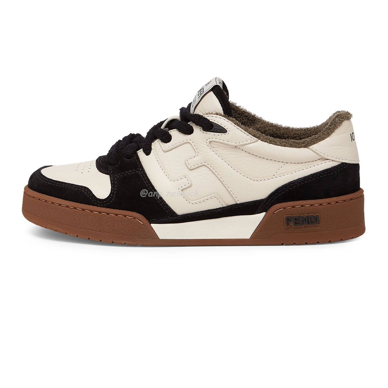 Fendi Match Cream Black White Suede And Leather Low Top Sneakers (13) - www.newkick.org