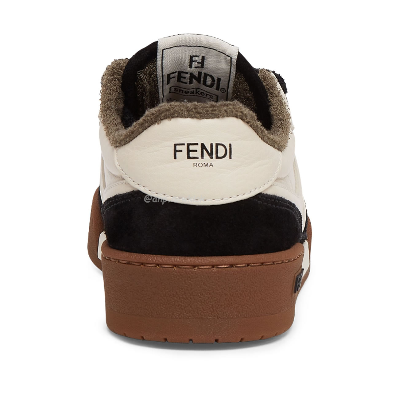 Fendi Match Cream Black White Suede And Leather Low Top Sneakers (17) - www.newkick.org