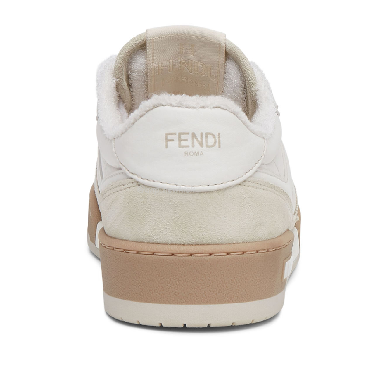 Fendi Match Cream Black White Suede And Leather Low Top Sneakers (5) - www.newkick.org