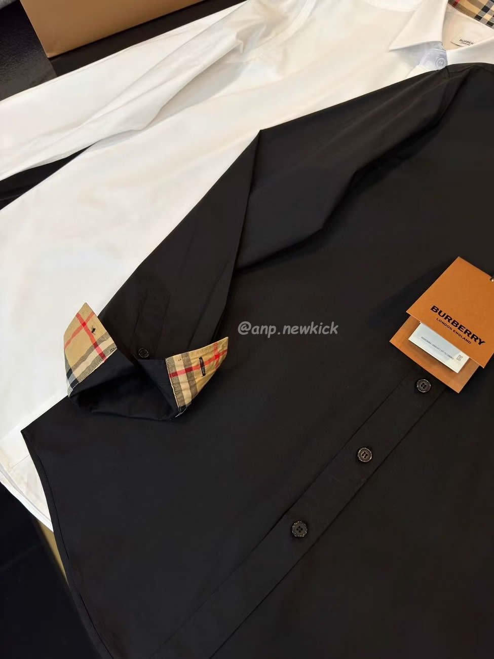 Burberry Slim Fit Monogram Motif Stretch Cotton Poplin Shirt Black White Fw21 80323081 (5) - www.newkick.org Burberry Slim Fit Monogram Motif Stretch Cotton Poplin Shirt Black White Fw21 80323081 (5) - www.newkick.org