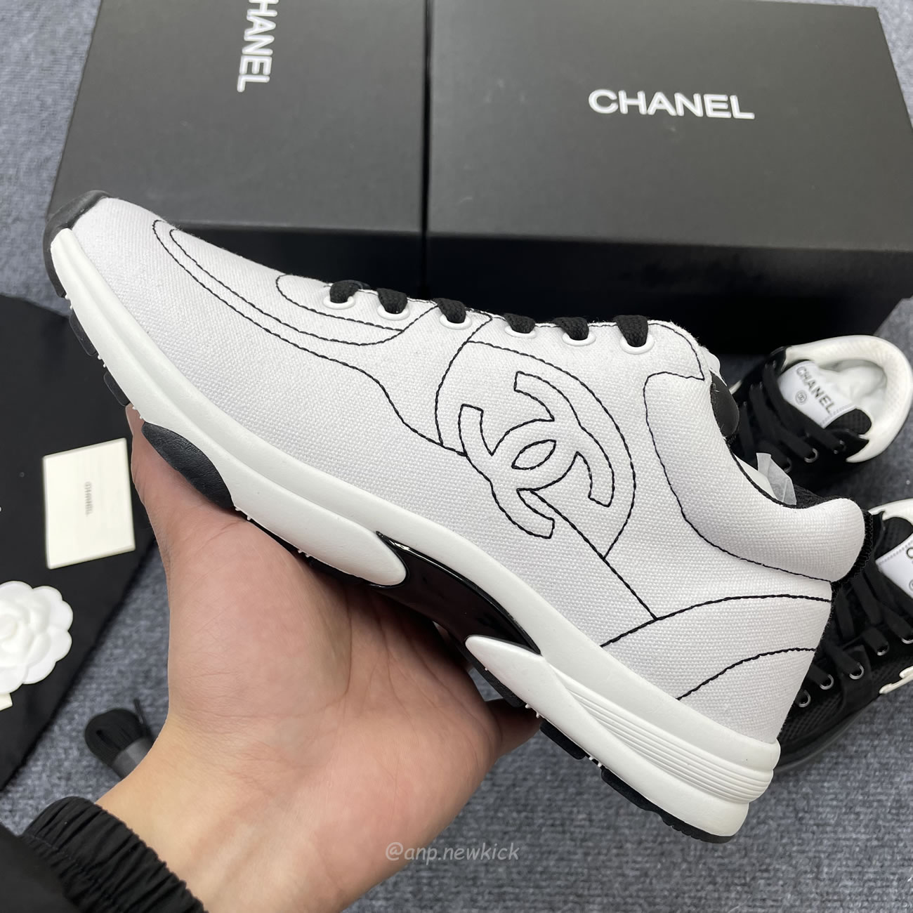Chanel Low Top Trainer Black White G38299 Y55720 K3845 (6) - www.newkick.vip Chanel Low Top Trainer Black White G38299 Y55720 K3845 (6) - www.newkick.vip