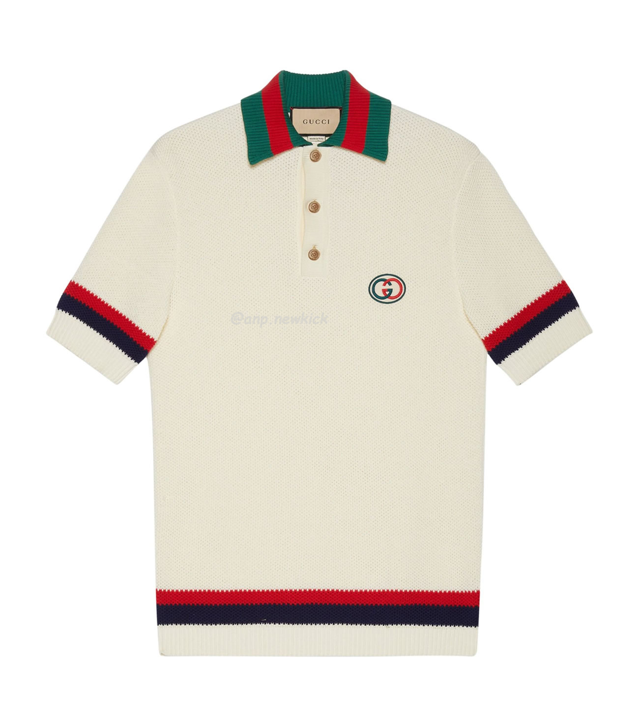 Gucci Logo Appliqued Striped Cotton Polo Shirt (1) - www.newkick.org Gucci Logo Appliqued Striped Cotton Polo Shirt (1) - www.newkick.org