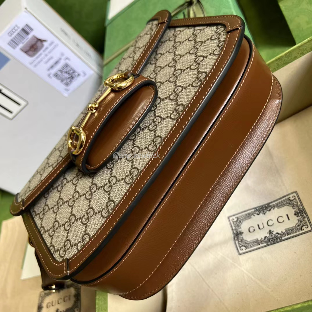 Gucci 1955 Horsebit Shoulder Bag Small Beigebrown (5) - www.newkick.vip Gucci 1955 Horsebit Shoulder Bag Small Beigebrown (5) - www.newkick.vip