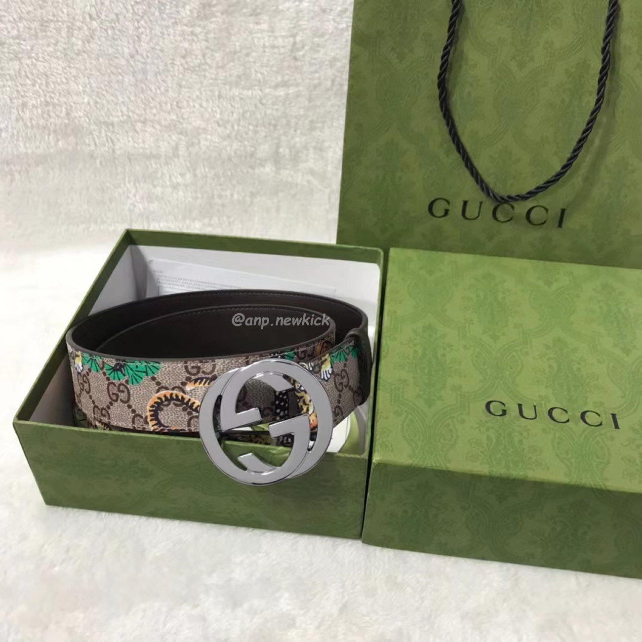 Gucci Interlocking G Belt Supreme Gg Bengal Beige Brown Multicolor (7) - www.newkick.org