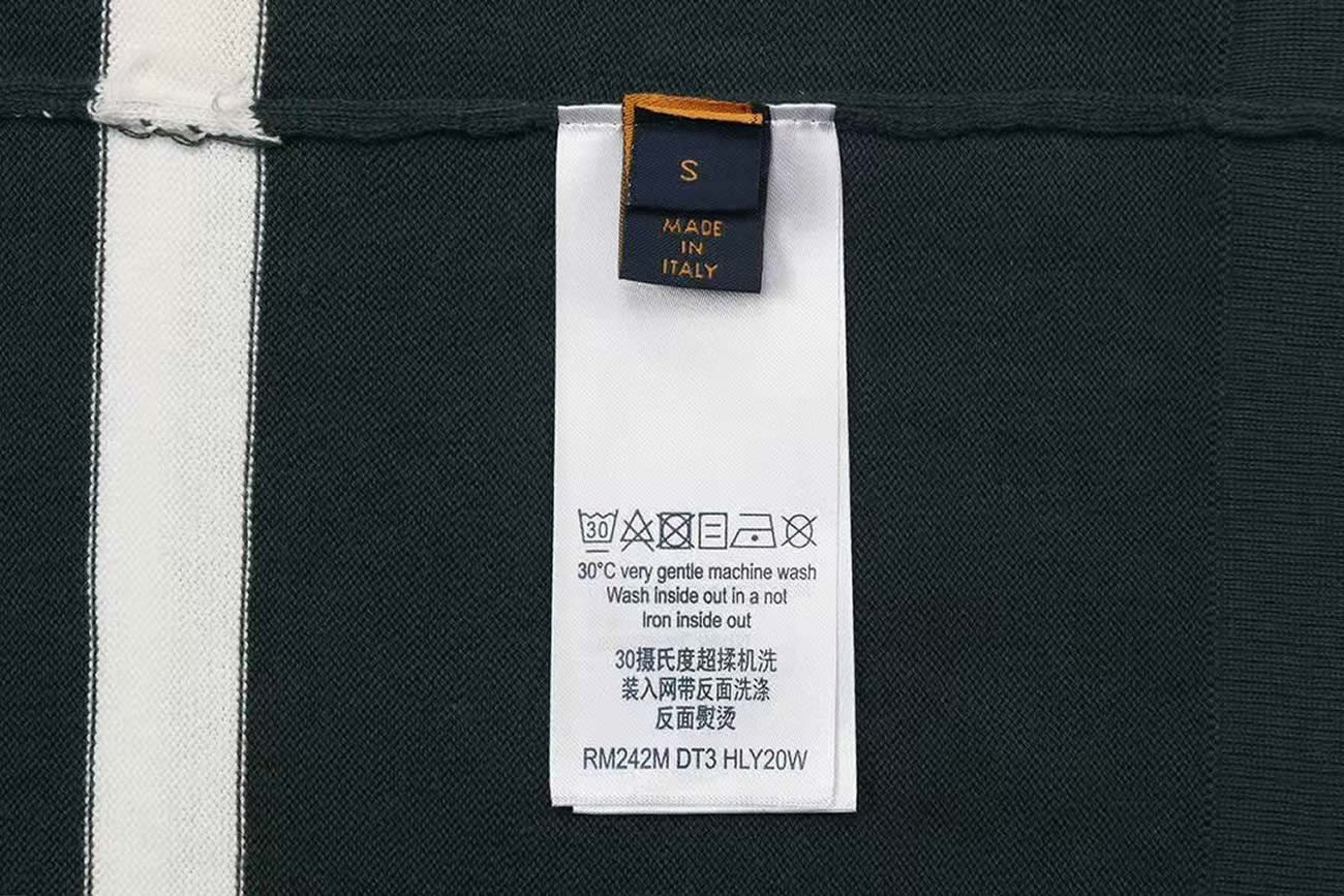 Louis Vuitton Green Polo T Shirt With White Embroidered (4) - www.newkick.org