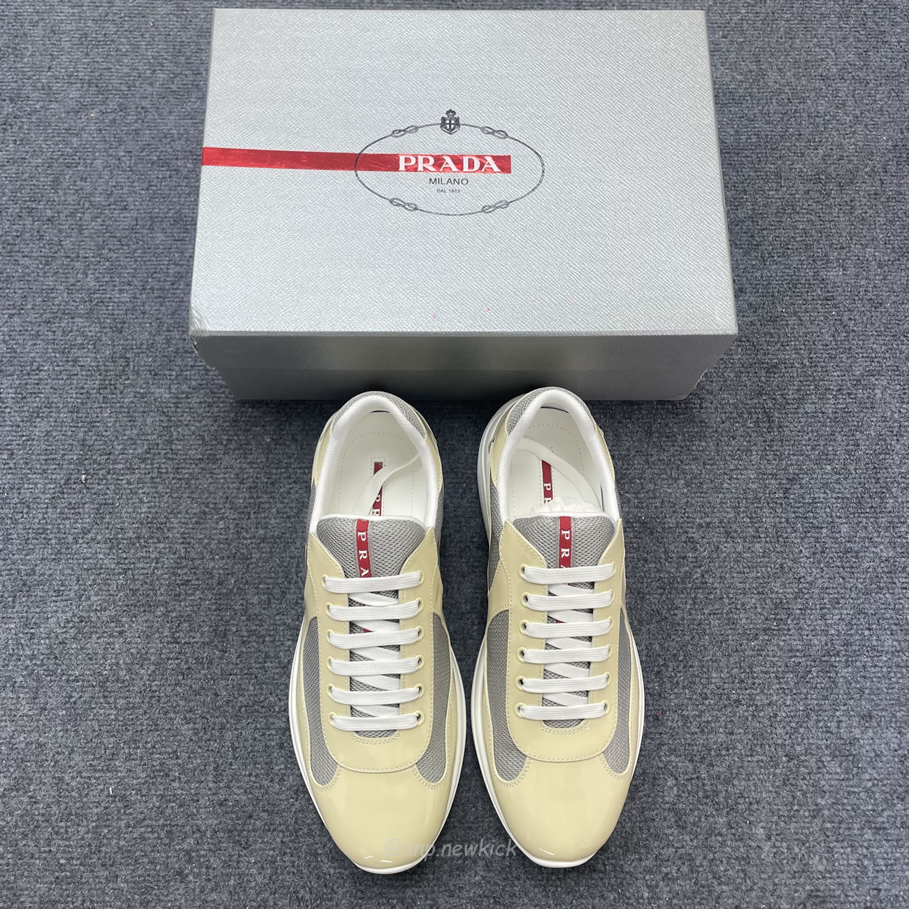 Prada Americas Cup Low Top Beige Sneakers (2) - www.newkick.org Prada Americas Cup Low Top Beige Sneakers (2) - www.newkick.org