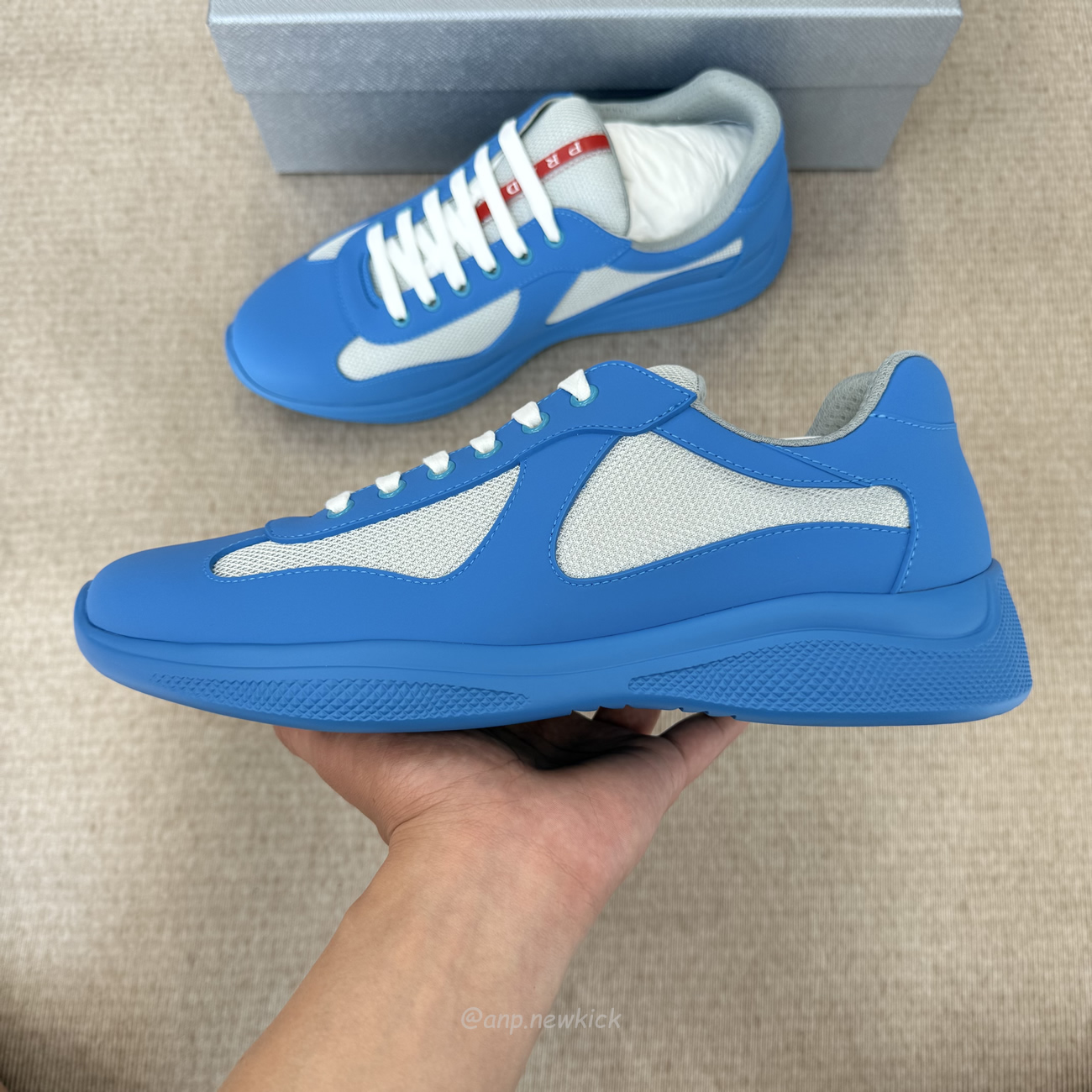 Prada Americas Cup Icon Soft Blue Sneakers (6) - www.newkick.org