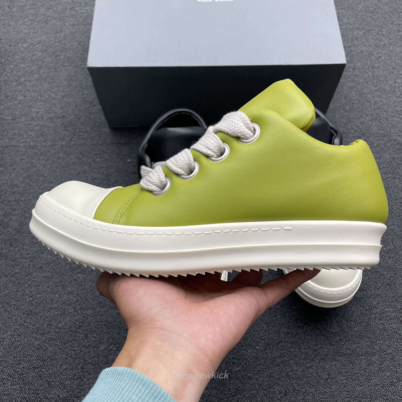 Rick Owens Jumbo Lace Padded Sneaks Low Black Acid Milk Ru02c7893 (5) - www.newkick.org Rick Owens Jumbo Lace Padded Sneaks Low Black Acid Milk Ru02c7893 (5) - www.newkick.org