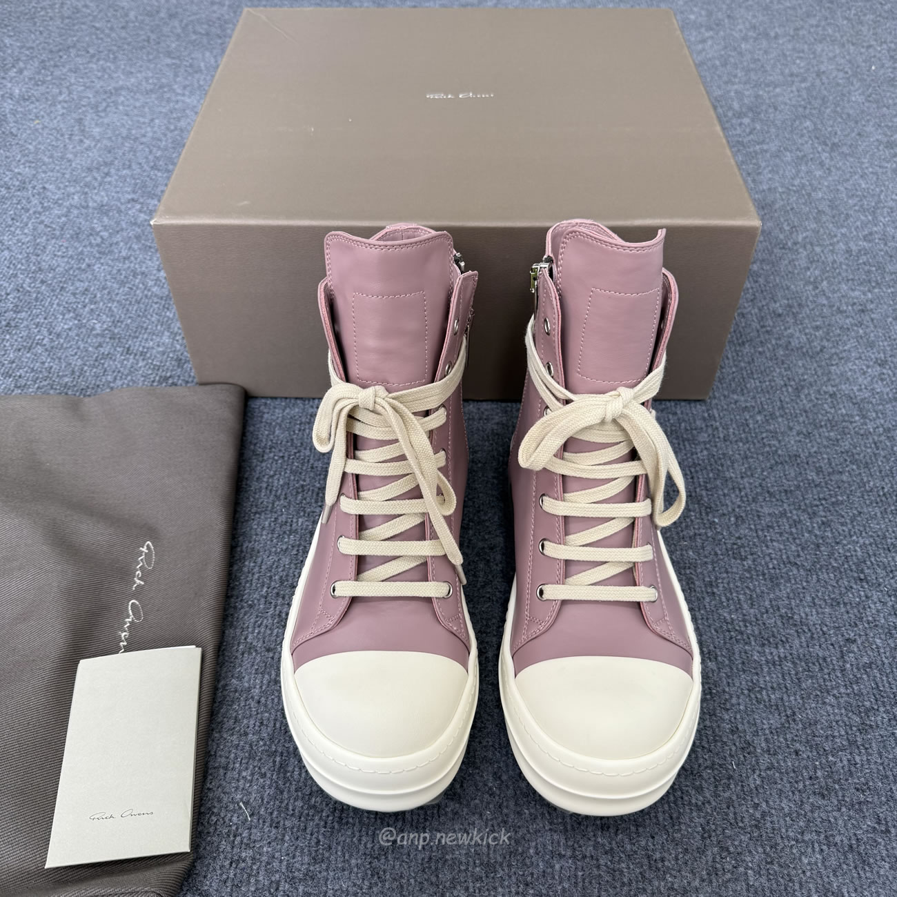 Rick Owens Lace Up Leather Sneakers Pink (2) - www.newkick.org Rick Owens Lace Up Leather Sneakers Pink (2) - www.newkick.org