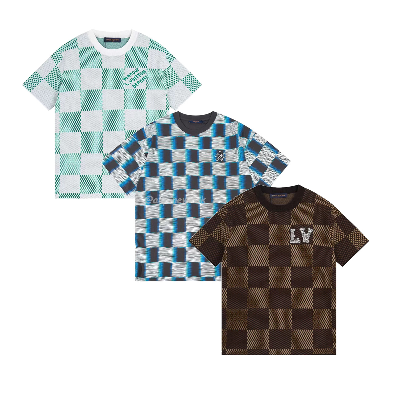 Louis Vuitton Round Necked Checkerboard T Shirt (1) - www.newkick.org Louis Vuitton Round Necked Checkerboard T Shirt (1) - www.newkick.org