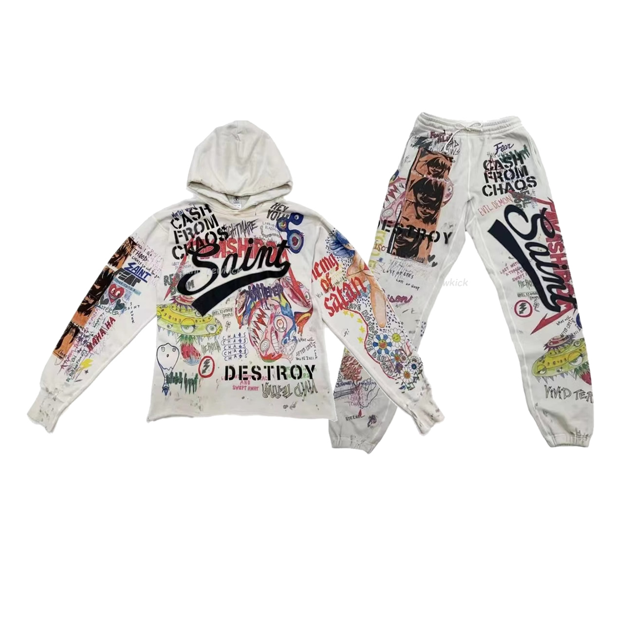 Saint Michael Graff Pullover Hoodie Murakami Takashi Graffiti Loose Hooded Sweatshirt Ins S Xl (1) - www.newkick.org Saint Michael Graff Pullover Hoodie Murakami Takashi Graffiti Loose Hooded Sweatshirt Ins S Xl (1) - www.newkick.org