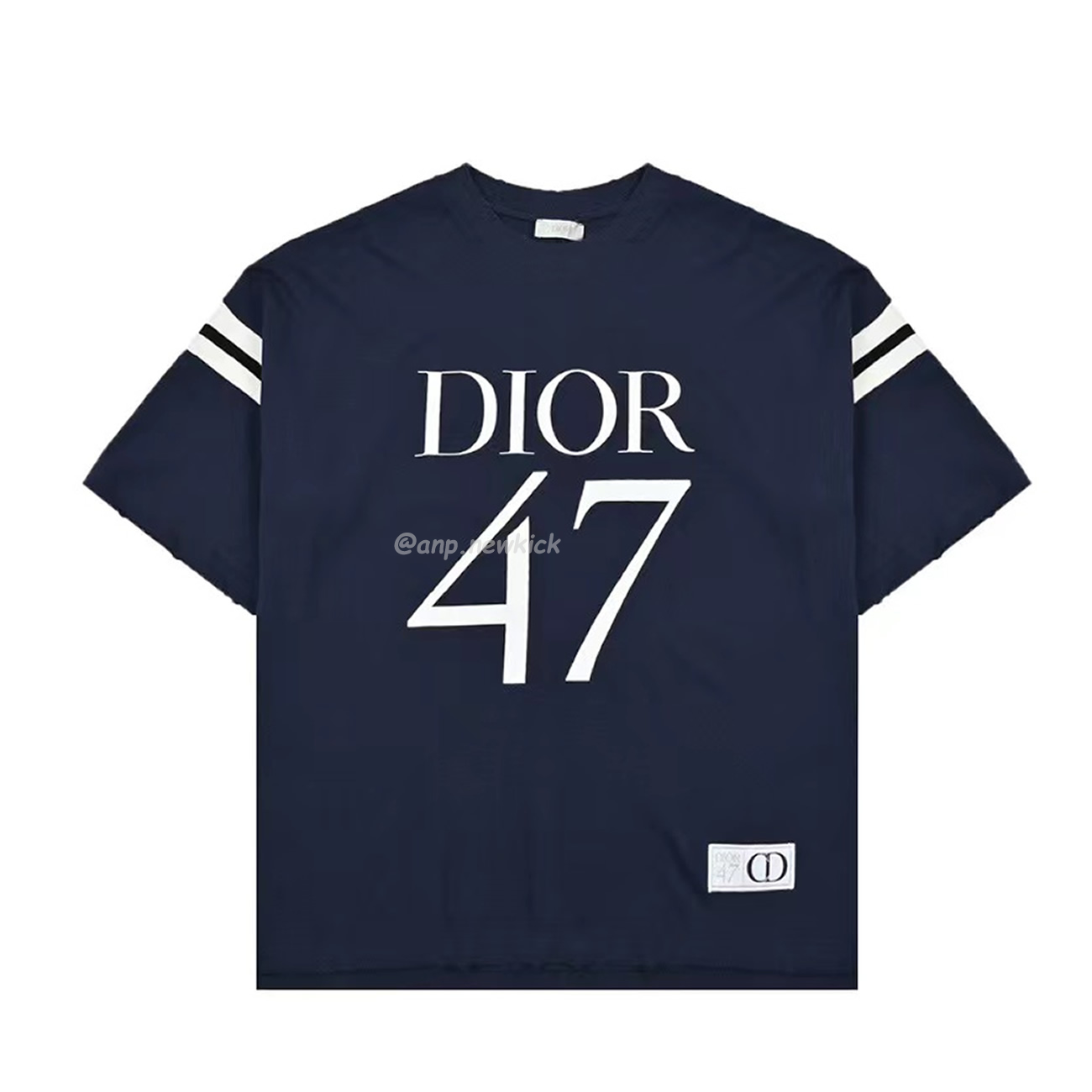 Dior Wide Body Bamboo Pure Cotton Plain Weave Fabric T Shirt White Navy (2) - www.newkick.org Dior Wide Body Bamboo Pure Cotton Plain Weave Fabric T Shirt White Navy (2) - www.newkick.org