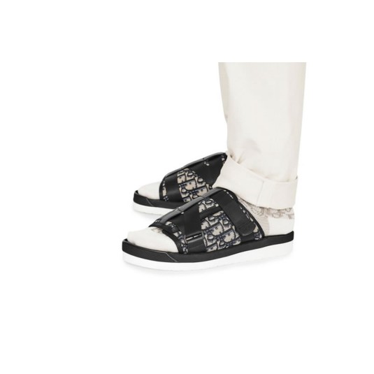 Dior Black Oblique Neoprene Sandals