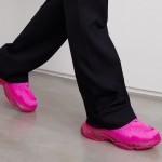Balenciaga Triple S Pink Clear Sole Logo-Embroidered Foam & Mesh Sneakers