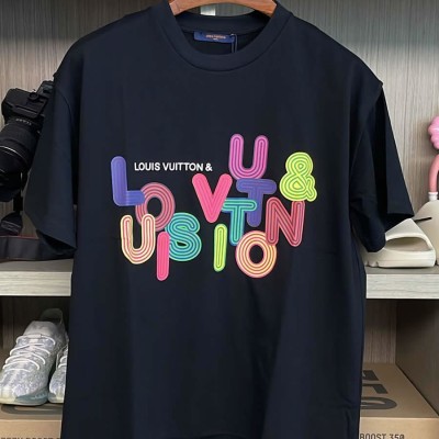 L.V. New Black Fashion T-Shirt