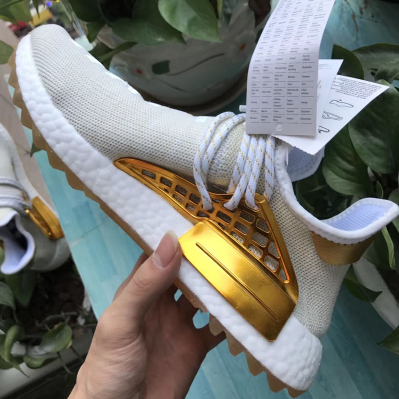 Pharrell Williams PW x Adidas Hu Holi NMD MC China Exclusive "Happy" Metallic Gold F99762