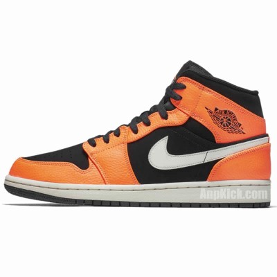 Shattered Backboard Air Jordan 1 Mid Black Orange Peel 554724-062